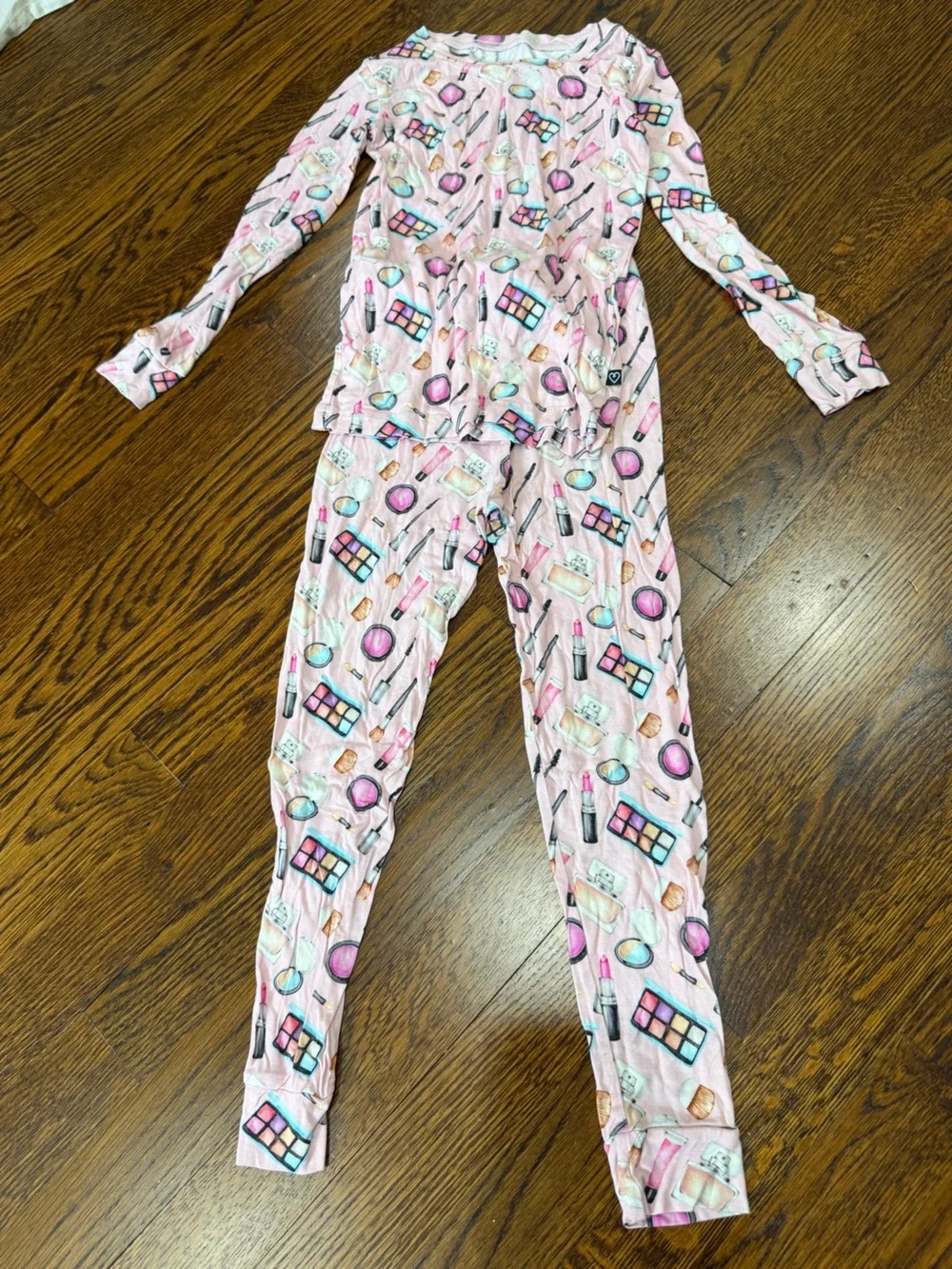 Lev Baby toddler Girls' Pink Makeup Print Pajama Set, size 4T